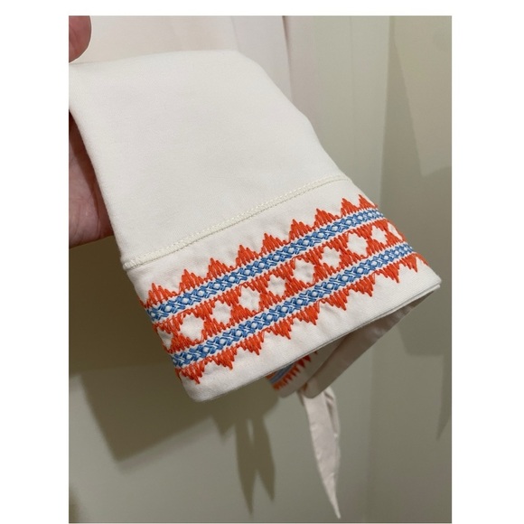 💜 Bundle Sale 3/$10 Spartina 3/4 Sleeve Top Front Tie Detail Embroidered, M - Picture 4 of 8